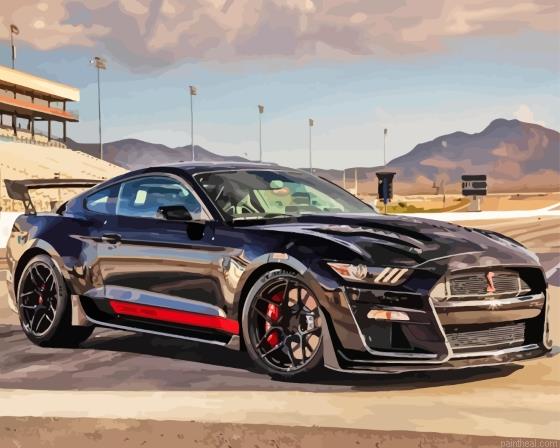 Black mustang shelby gt500 car painting by numbers.jpeg