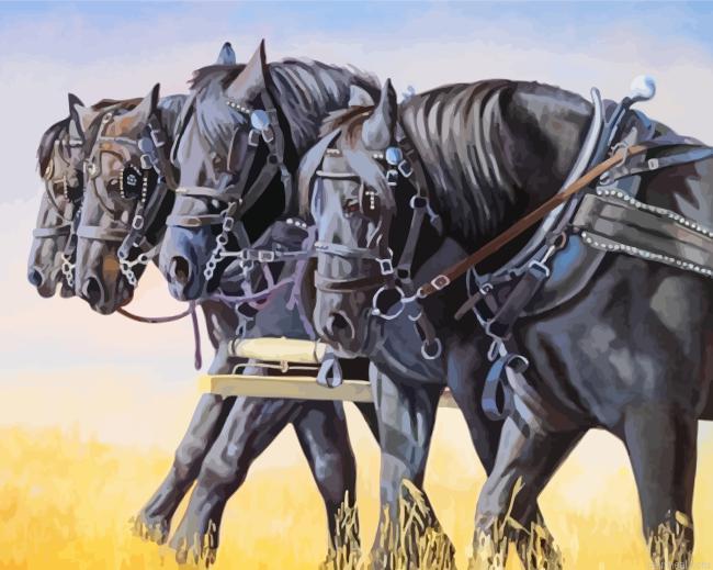 Black percheron horses painting by numbers.jpeg