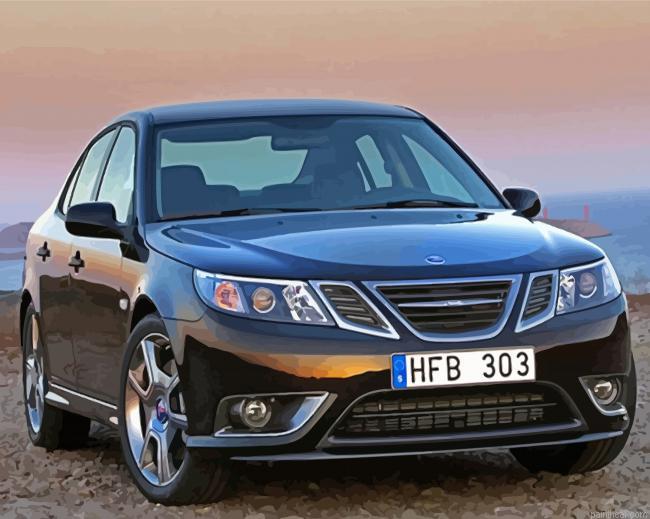Black saab car painting by numbers.jpeg