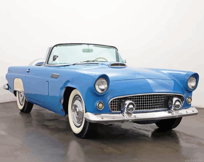 Blue 1956 thunderbird car painting by numbers.jpeg