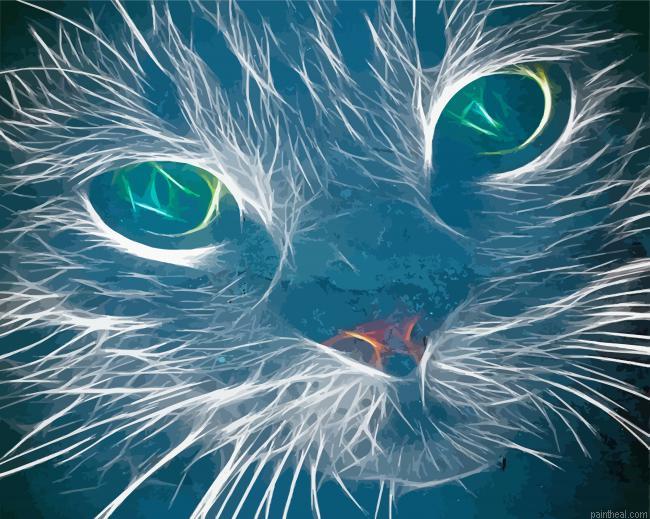 Blue abstract cat galaxy art painting by numbers.jpeg