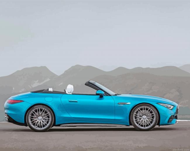 Blue mercedes sl painting by numbers.jpeg