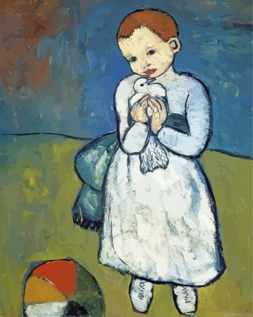 Boy and bird pablo picasso painting by numbers.jpeg