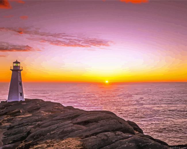 Cape spear with sunset seascape painting by numbers.jpeg