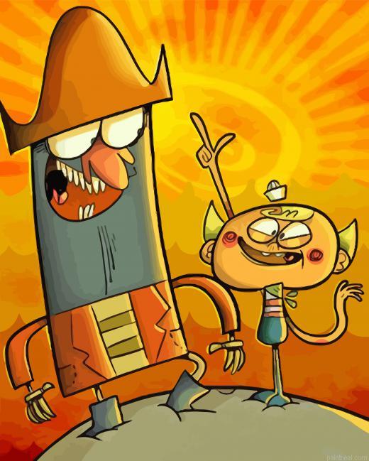 Captain knuxkles and flapjack painting by numbers.jpeg