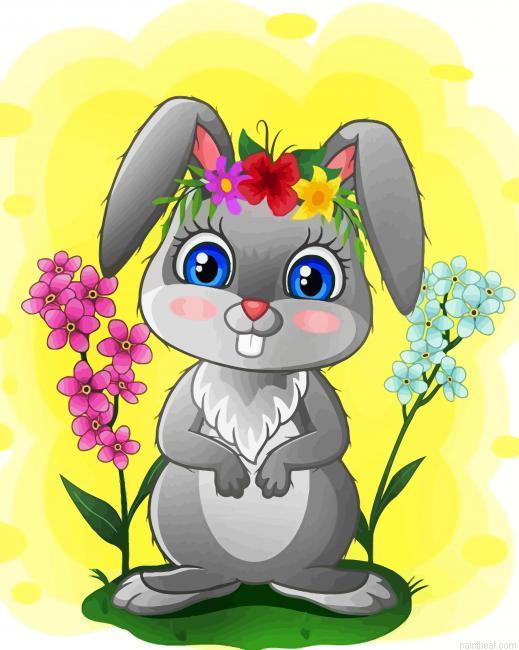 Cartoon rabbit and flowers painting by numbers.jpeg