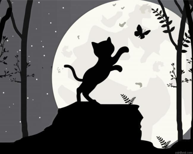 Cat and butterfly silhouette painting by numbers.jpeg