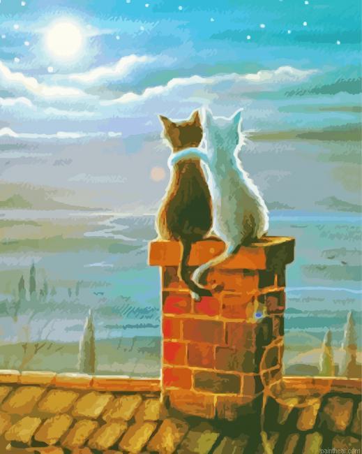 Cats friends on the roof painting by numbers.jpeg