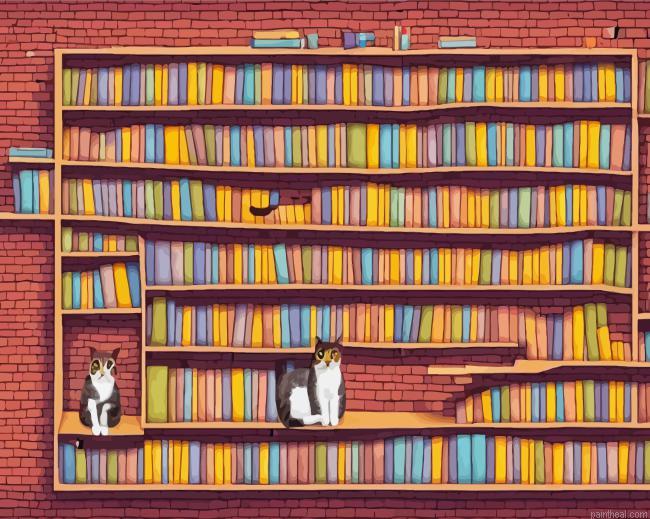 Cats on bookshelf painting by numbers.jpeg