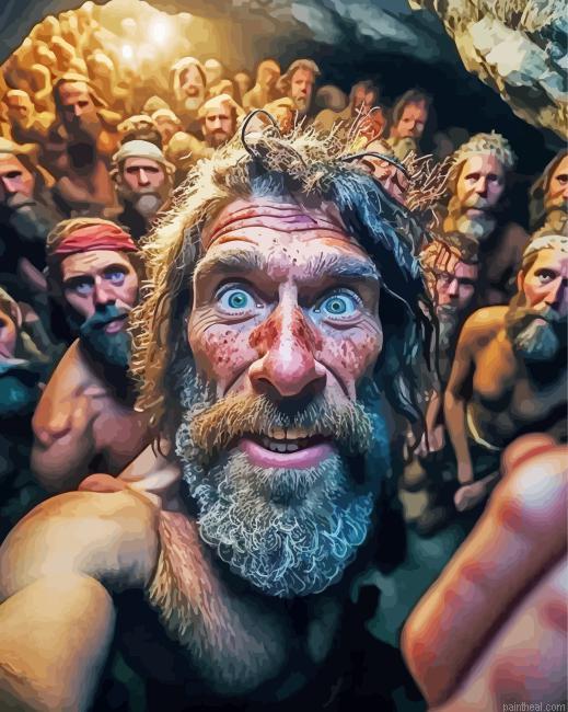 Cave men selfie painting by numbers.jpeg