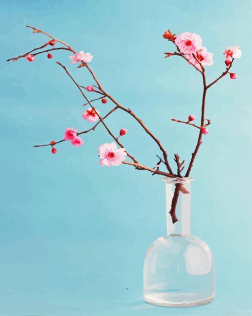 Cherry blossom in glass vase painting by numbers.jpeg
