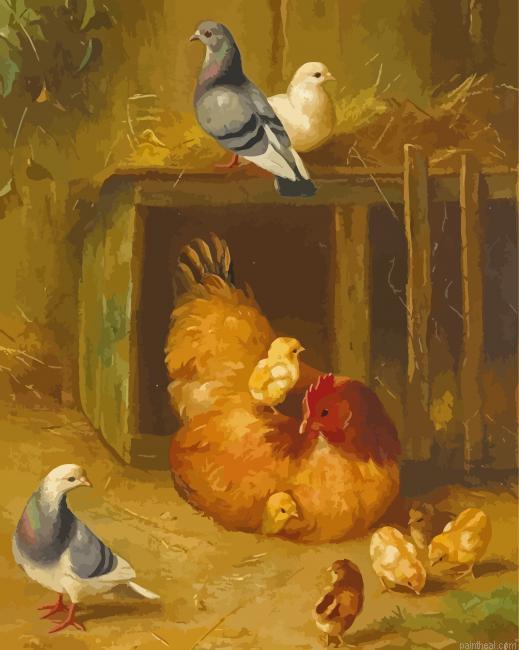 Chicken and pigeons with chicks painting by numbers.jpeg