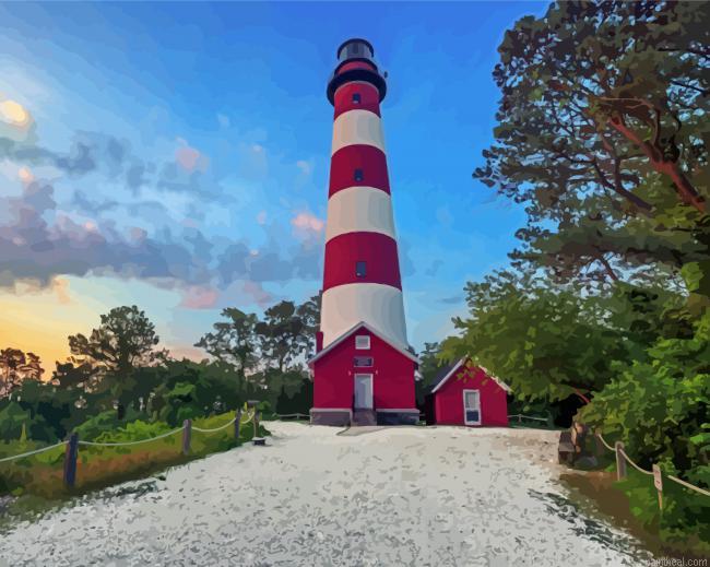 Chincoteague lighthouse in virginia painting by numbers.jpeg
