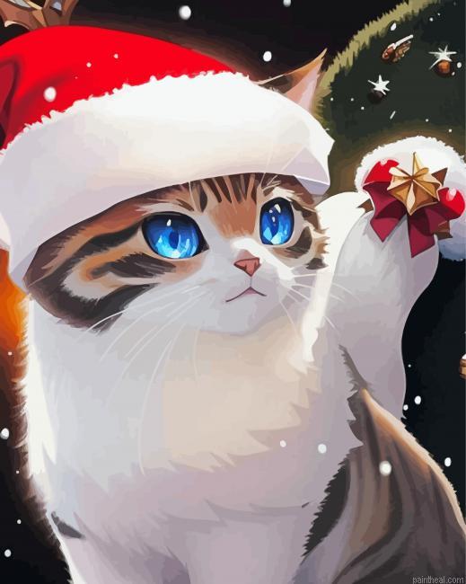 Christmas cat painting by numbers.jpeg