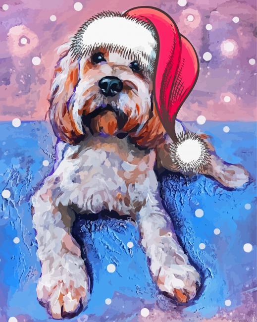 Christmas cockapoo abstract painting by numbers.jpeg