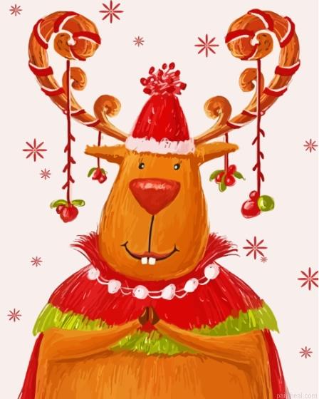 Christmas elk animal painting by numbers.jpeg
