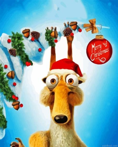 Christmas ice age scrat painting by numbers.jpeg