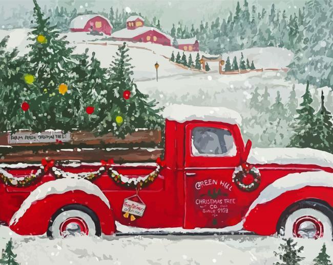 Christmas red pickup truck painting by numbers.jpeg