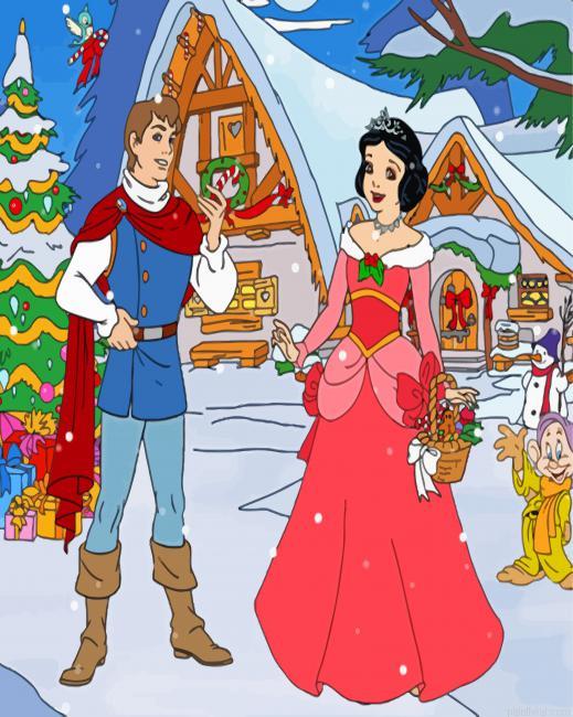 Christmas snow white and prince charming painting by numbers.jpeg