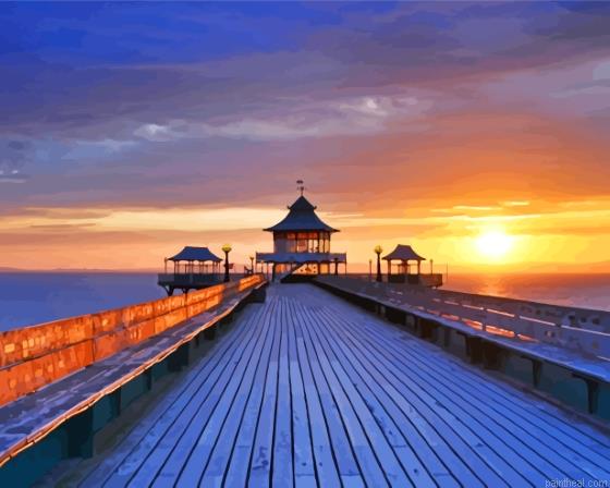 Clevedon pier sunset painting by numbers.jpeg