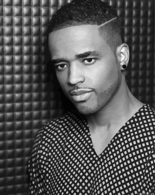 Close up black and white larenz tate painting by numbers.jpeg