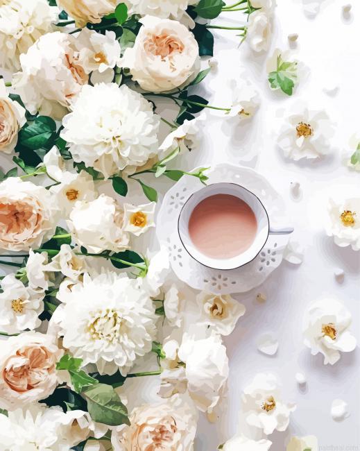 Coffee and white flowers painting by numbers.jpeg