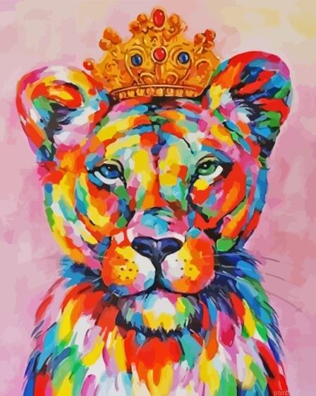 Colorful lioness painting by numbers.jpeg