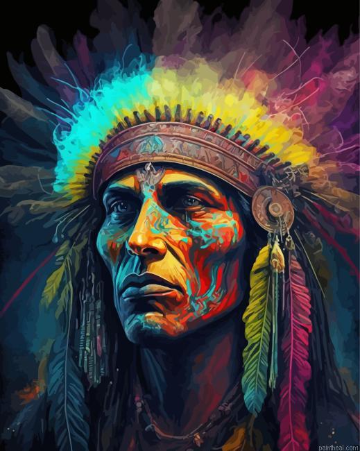 Colorful native man painting by numbers.jpeg