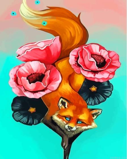 Cool floral fox painting by numbers.jpeg