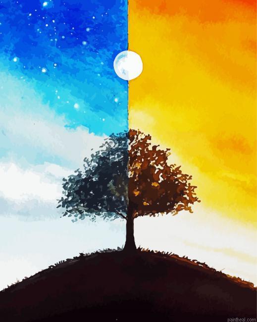 Cool tree night and day art painting by numbers.jpeg