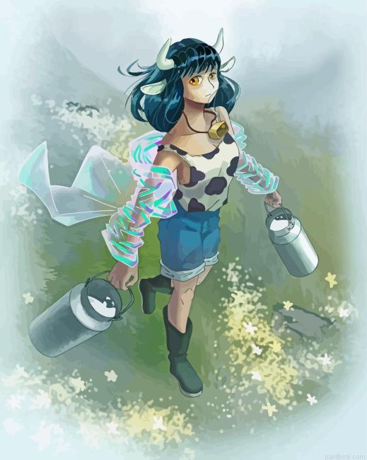 Cow woman art painting by numbers.jpeg
