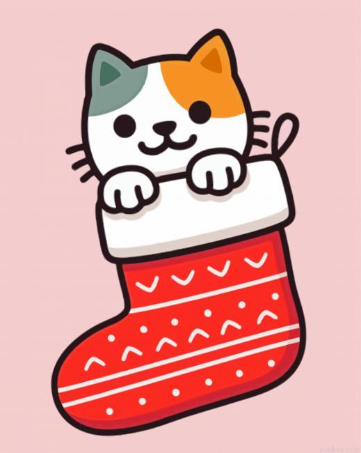 Cute cat in stocking painting by numbers.jpeg