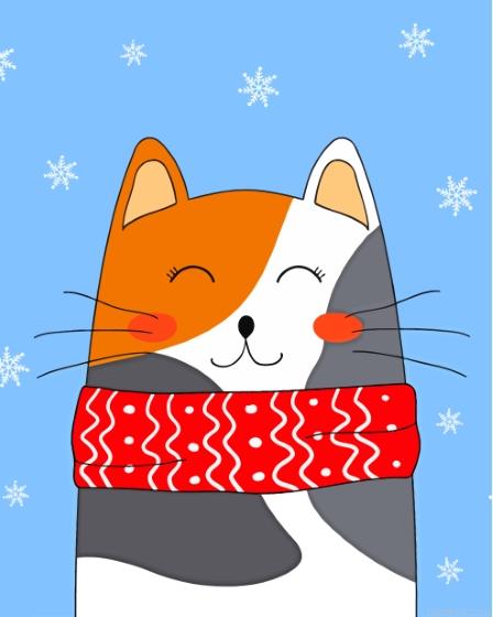 Cute cat with scarf painting by numbers.jpeg
