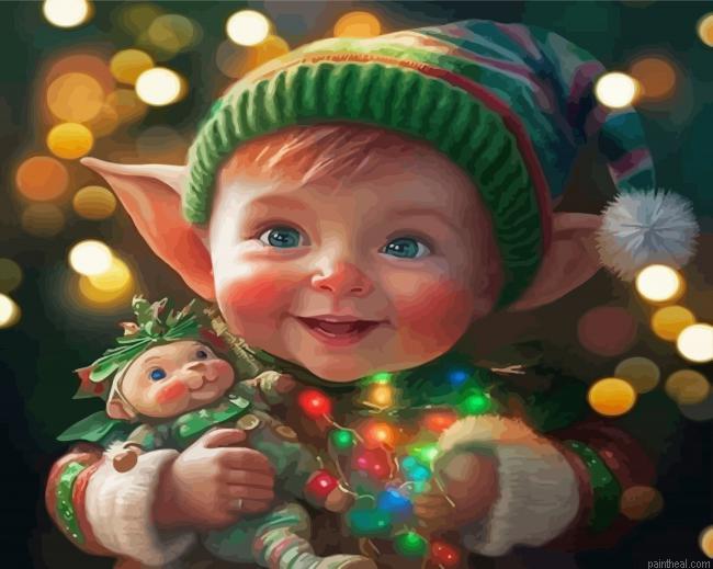 Cute christmas elf painting by numbers.jpeg