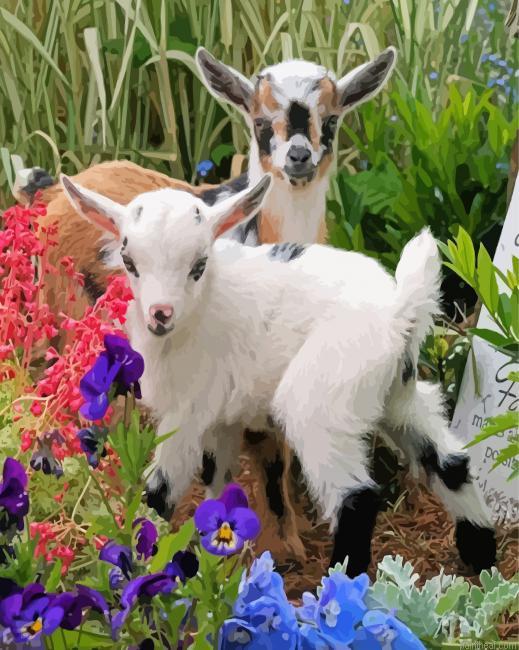 Cute floral goat painting by numbers.jpeg
