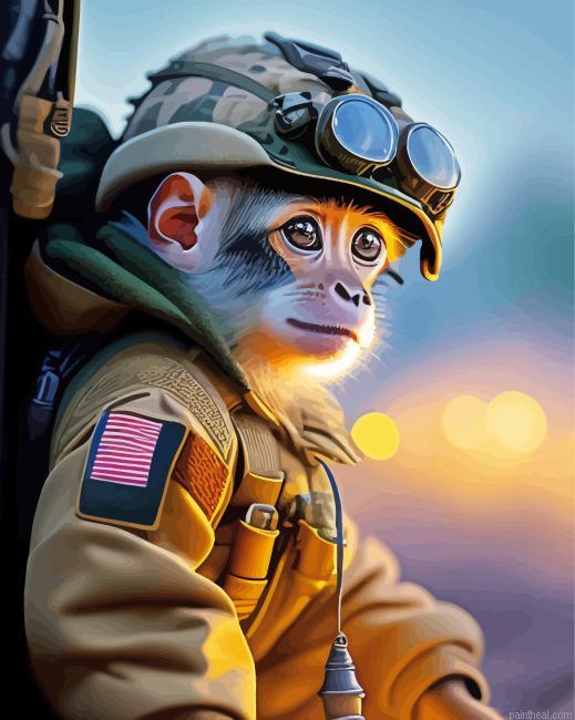Cute military monkey painting by numbers.jpeg