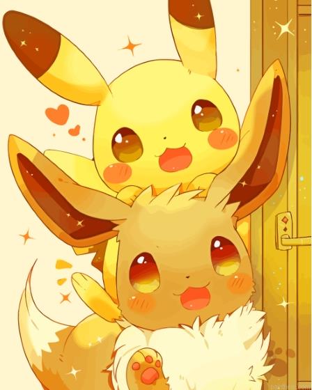 Cute pikachu and eevee painting by numbers.jpeg