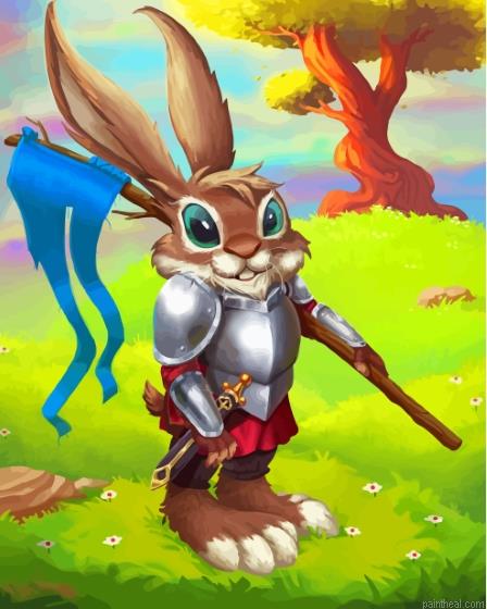 Cute rabbit knight painting by numbers.jpeg