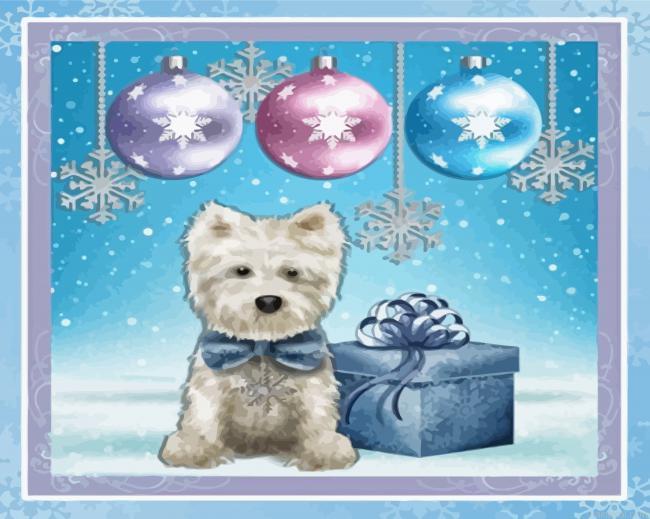 Cute white westie christmas painting by numbers.jpeg