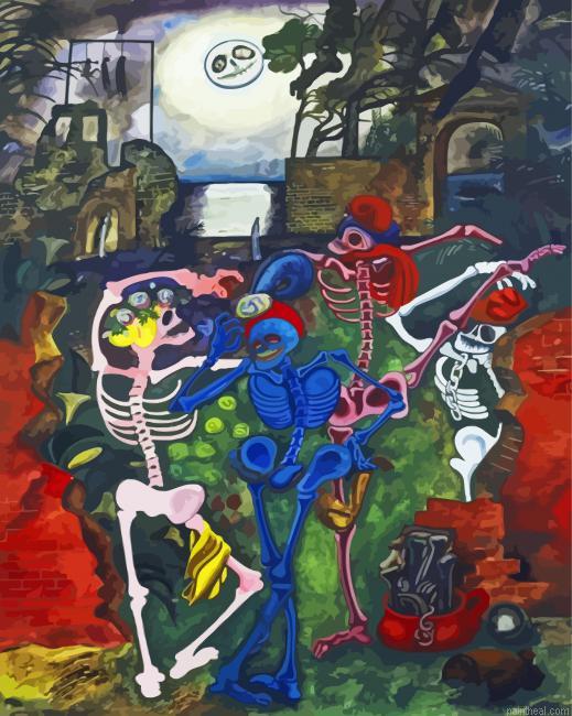 Dancing skeletons edward burra painting by numbers.jpeg