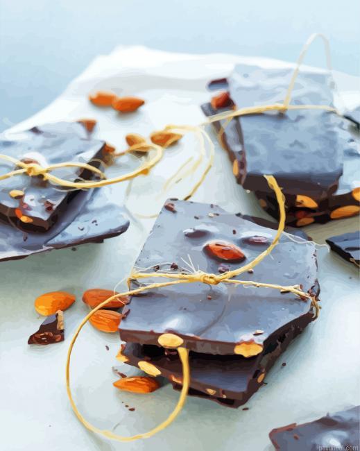 Dark chocolate bars with almonds painting by numbers.jpeg