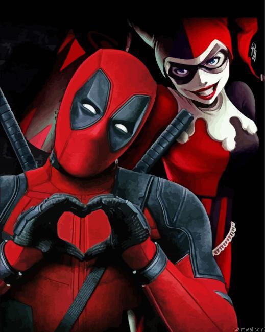 Deadpool and harley painting by numbers.jpeg