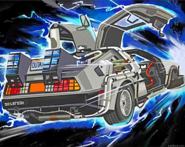 Delorean car painting by numbers.jpeg
