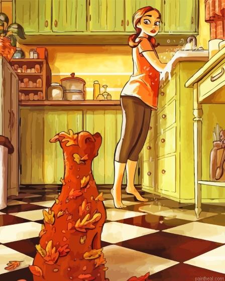 Dog in kitchen painting by numbers.jpeg