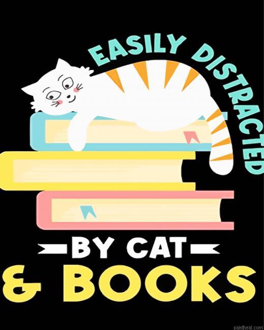 Easily distracted by cats and books painting by numbers.jpeg