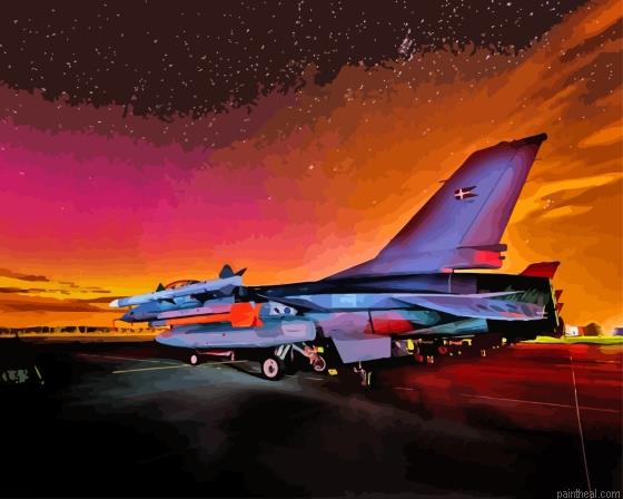 F 16 fighting falcon northern lights painting by numbers.jpeg