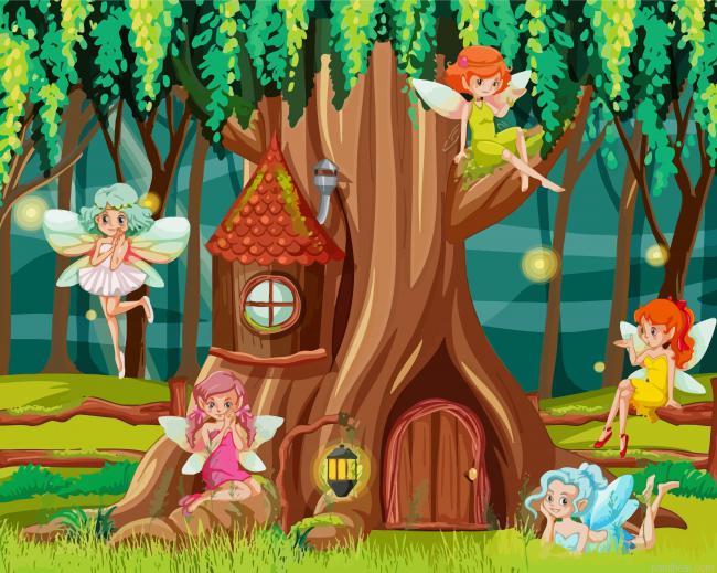 Fairies in fantasy forest garden painting by numbers.jpeg