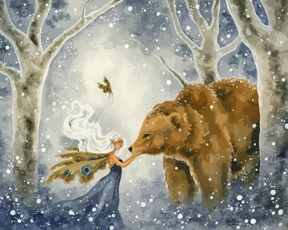 Fairy with bear animal painting by numbers.jpeg