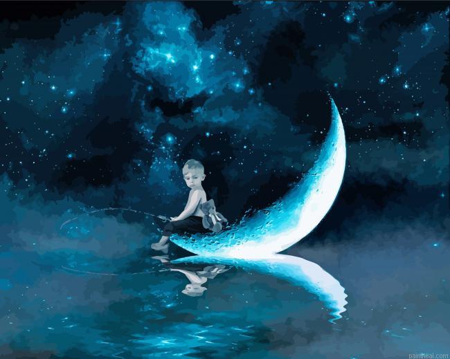 Fantasy boy sitting on moon painting by numbers.jpeg