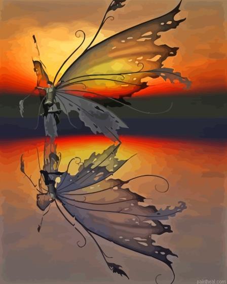 Fantasy butterfly water reflection painting by numbers.jpeg